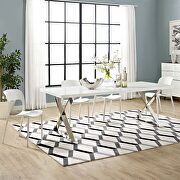 Sector (Silver) Dining table in white silver