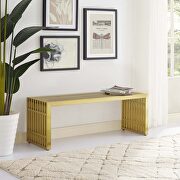 Medium stainless steel bench in gold main photo