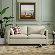 Activate (Beige) Beige fabric couch: cozy elegance