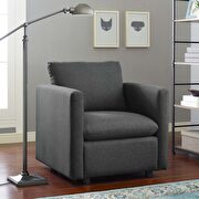 Upholstered fabric chair in gray