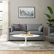Activate (Light Gray) Upholstered fabric sofa in light gray