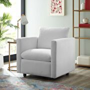 Upholstered fabric chair in white