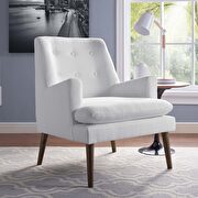 Leisure upholstered lounge chair in white main photo