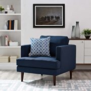 Upholstered fabric armchair in blue main photo