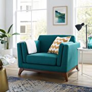Upholstered fabric chair in teal main photo
