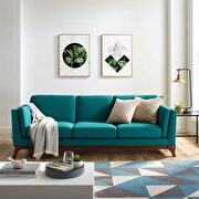 Upholstered fabric sofa in teal main photo