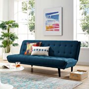 Tufted convertible fabric sofa bed in azure