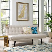 Tufted convertible fabric sofa bed in beige main photo
