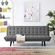 Glance (Gray) Tufted convertible fabric sofa bed in gray