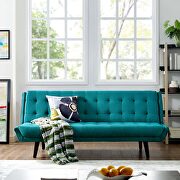 Glance (Teal) Tufted convertible fabric sofa bed in teal