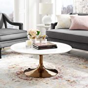 Wood coffee table in rose white main photo