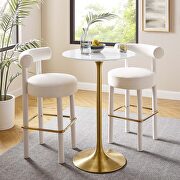 Lippa 28 (Gold White) Wood top bar table in gold white