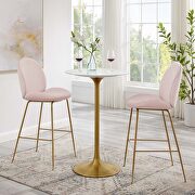 Lippa 28 (Marble Gold) Artificial marble bar table in gold white