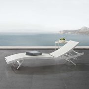 Glimpse (White) Outdoor patio mesh chaise lounge chair in white