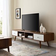 Media console wood TV stand main photo