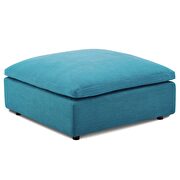 Commix (Teal) Down filled overstuffed ottoman in teal