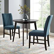 Channel tufted upholstered fabric dining chair set of 2 in blue main photo