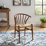 Spindle wood dining side chair in walnut main photo
