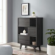 Three-tier display storage cabinet stand in charcoal finish main photo