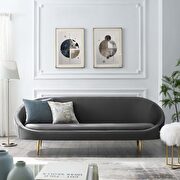 Sublime (Gray) Vertical curve back performance velvet sofa in gray