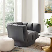 Vertical channel tufted performance velvet chair in gray main photo