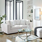 Commix L (White) Down filled overstuffed 2 piece sectional sofa set in white