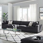 Commix IV (Gray) Down filled overstuffed 4 piece sectional sofa set in gray