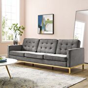Performance velvet sofa in gold gray
