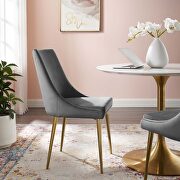 Modern accent performance velvet dining chair in gray main photo