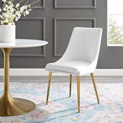 Modern accent performance velvet dining chair in white main photo