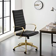 Stainless steel highback office chair in gold black
