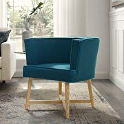 Upholstered fabric accent chair in azure main photo