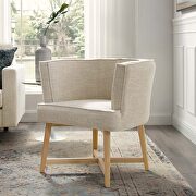 Upholstered fabric accent chair in beige main photo