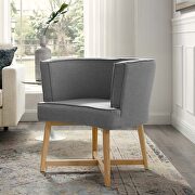 Anders (Light Gray) Upholstered fabric accent chair in light gray