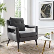 Accent lounge performance velvet armchair in gray main photo