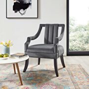 Performance velvet accent chair in gray main photo