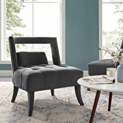 Honor (Gray) Accent lounge performance velvet armchair in gray