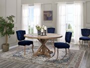 Stitch 59 Round pine wood dining table in brown