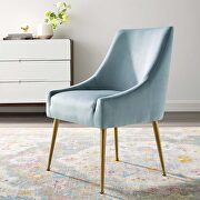 Discern (Light Blue) Upholstered performance velvet dining chair in light blue