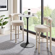 Lippa 28 (Marble Black) Round artificial marble bar table in black white