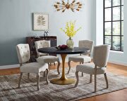 Drive 48 (Black Gold) R Round wood top dining table in black gold