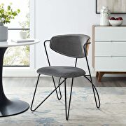 Black frame dining and accent gray performance velvet chair main photo