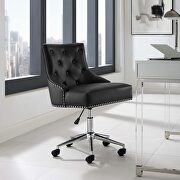 Regent (Black) Tufted button swivel faux leather office chair in black