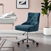 Regent F (Azure) Tufted button swivel upholstered fabric office chair in azure