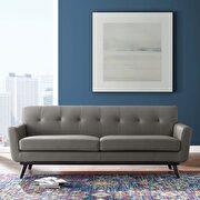 Top-grain leather living room lounge sofa in gray main photo