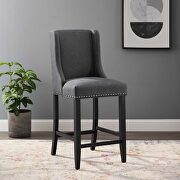 Baron (Gray) Upholstered fabric counter stool in gray