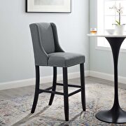 Baron B (Gray) Upholstered fabric bar stool in gray