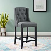 Baronet (Gray) Tufted button upholstered fabric counter stool in gray