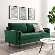 Performance velvet sofa in green