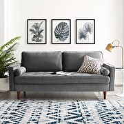 Valour (Gray) Performance velvet sofa in gray